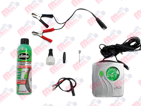 KIT MINI COMPRESOR 12V MOTO MOTOCICLETA SLIME