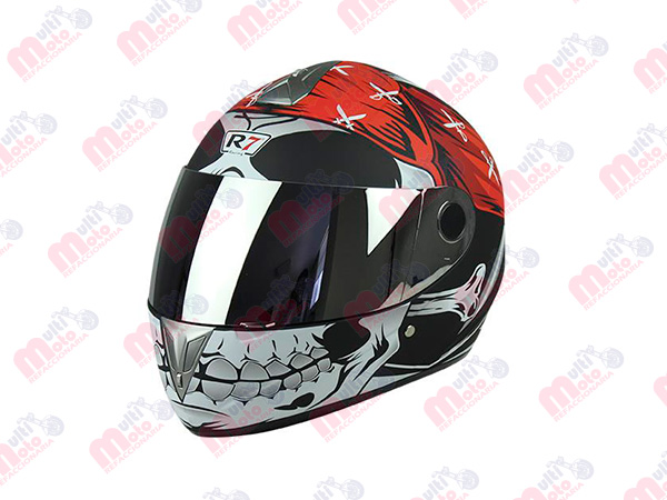 CASCO CERRADO R7 RACING R7-105 DOT L NGO MATE/ROJ/GRS MICA IRIDIUM