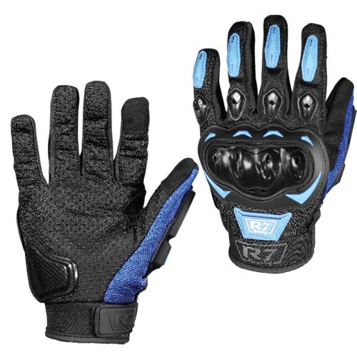 GUANTES VEL R7 RACING L AZUL R7-1 TOUCH/LIMPIADOR MICA