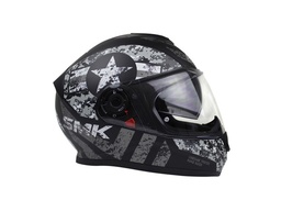 [80-9027-001] CASCO SMK TWISTER NEGRO/BLANCO MATE CAPTAIN MA266 M